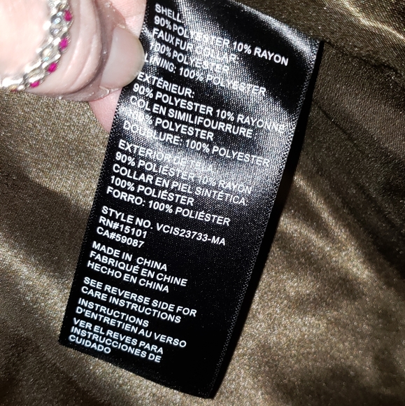 Vince Camuto Olive Coat with Detachable Collar women's size  S  NWT - Picture 5 of 16